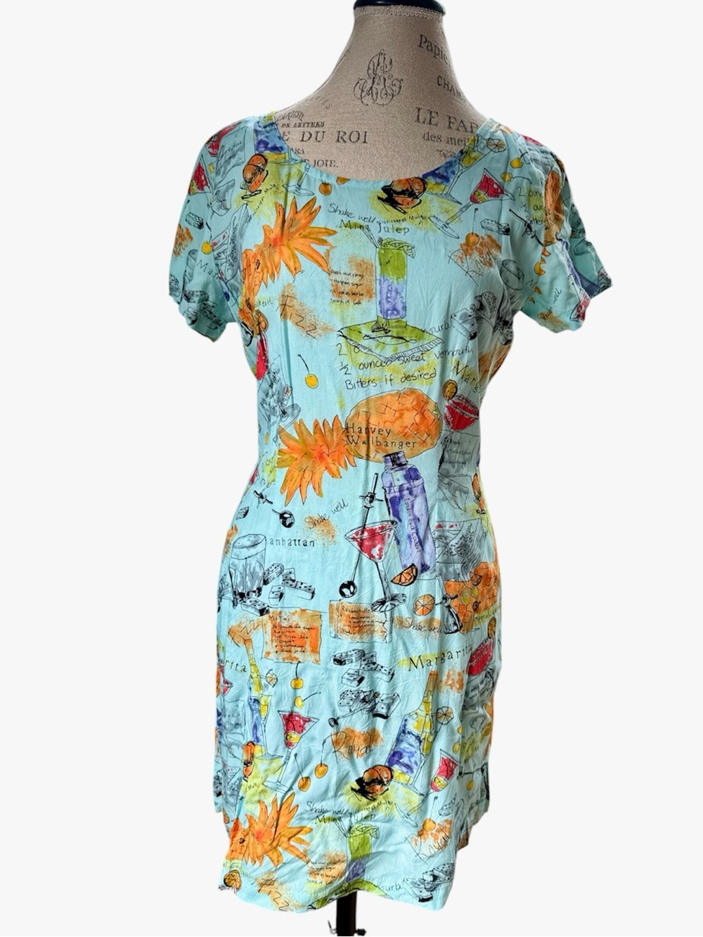 Tori Richard vintage 1990’s Hawaiian cocktail print laced back mini dress small